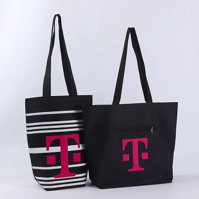 Zipper Canvas Shopping Bag