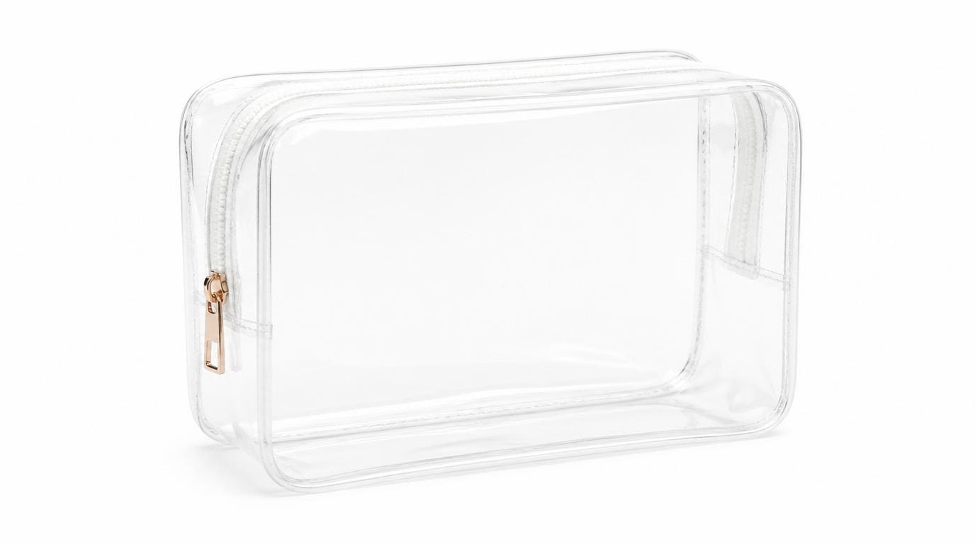 Clear PVC Makeup Bag A clear PVC makeup bag for travel