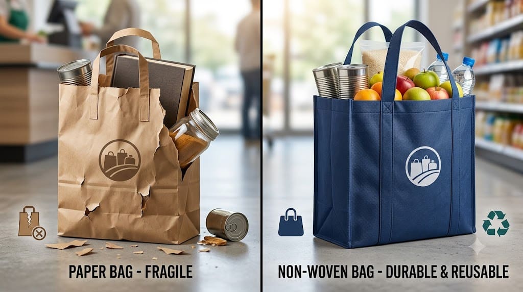 Heavy load bearing durability for eco-friendly bags