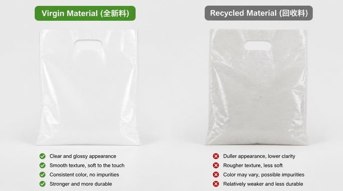 How to Tell Whether a Bag Is Made from Virgin Material or Recycled Material