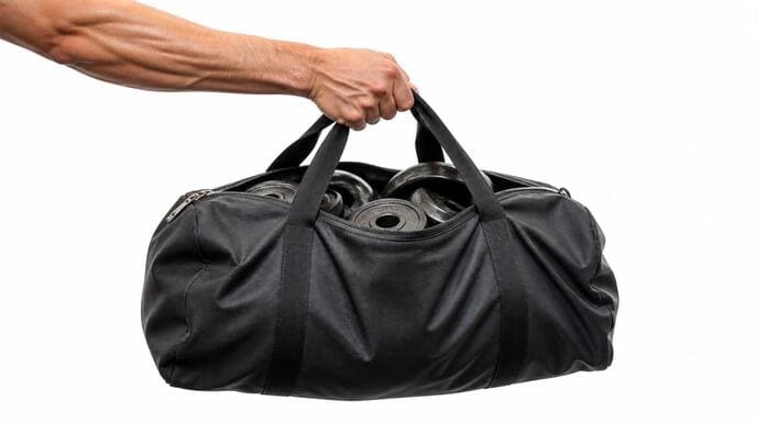 Testing a duffel bag with weights