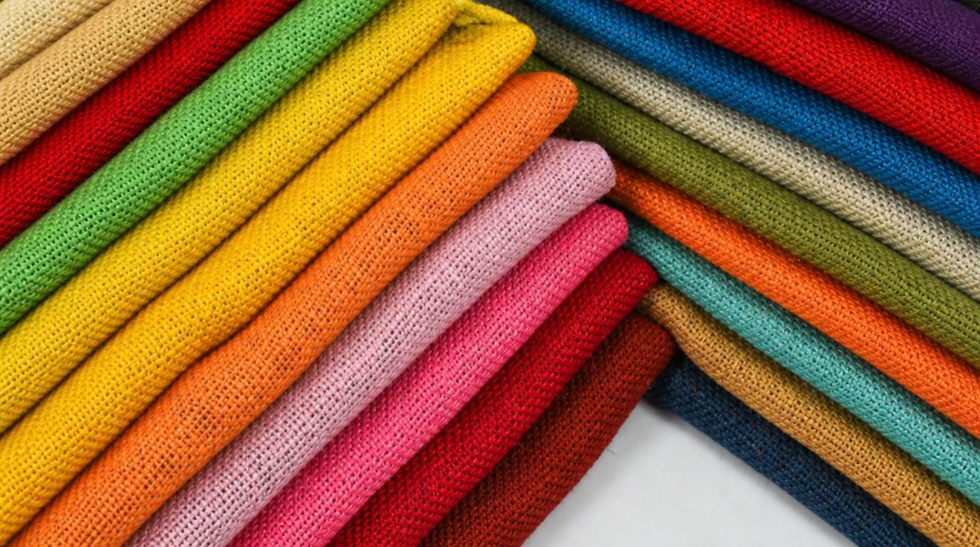 Pantone color swatches and natural jute color samples