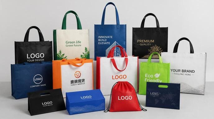 Examples of different custom non-woven bag designs