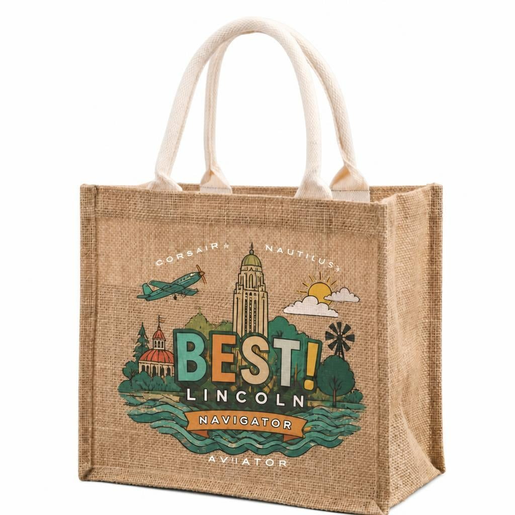 Imprinted Jute Tote Bag with Gussets