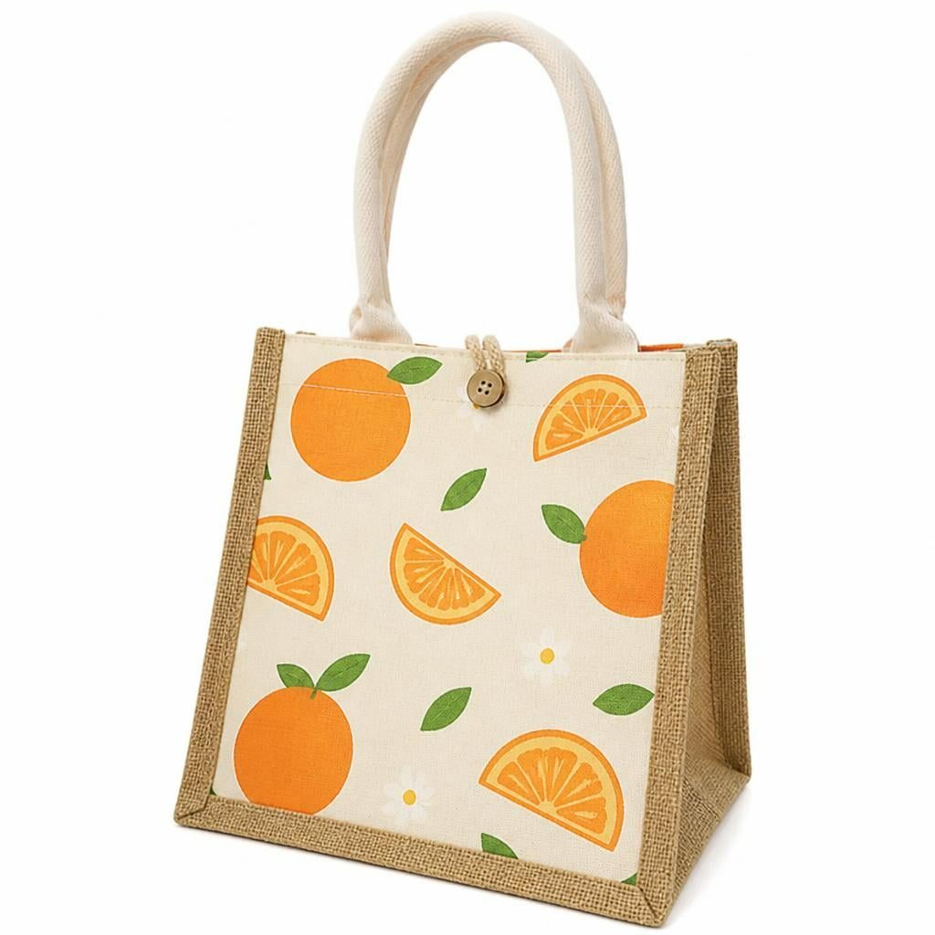 Jute Bag with Canvas Front Panel