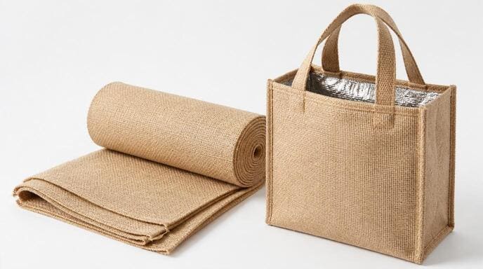 Jute fiber texture and a jute cooler bag