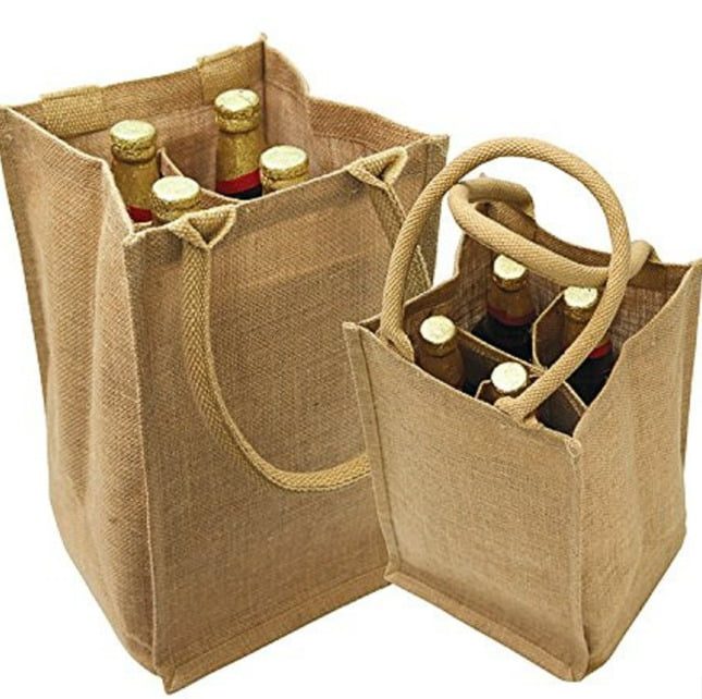 Jute Wine Bag with Dividers
