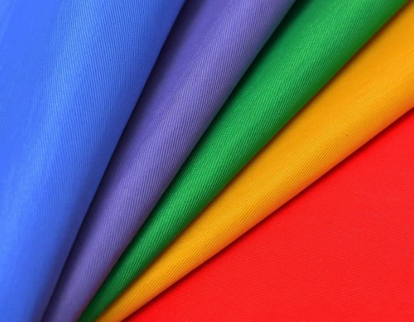 Nylon fabric denier comparison chart showing 200D to 1680D material samples