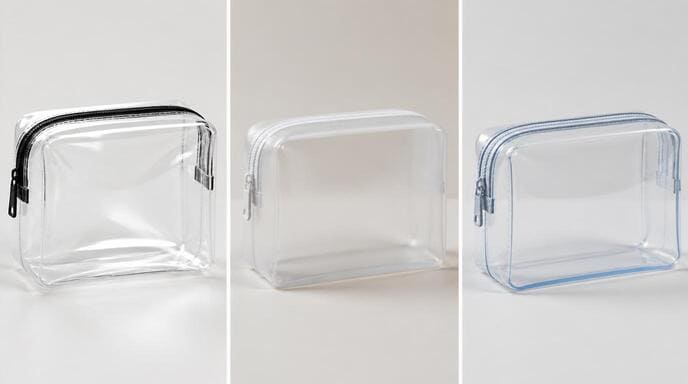 PVC EVA TPU clear bags comparison for TSA travel