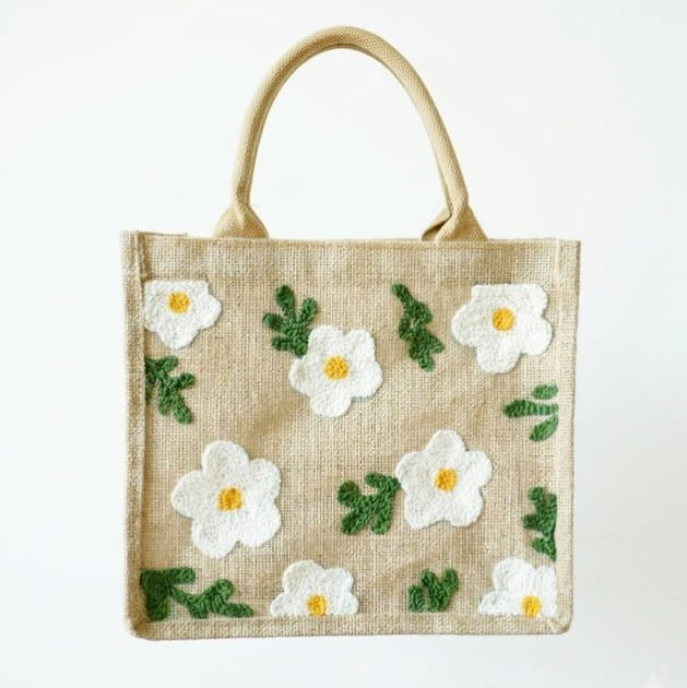 Personalized Embroidered Jute Bag