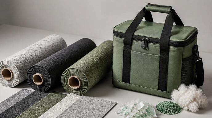 Recycled materials for cooler bags