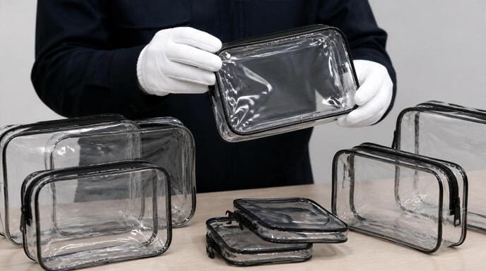 TSA clear bag samples inspection before bulk production