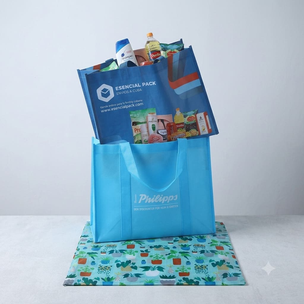 Supermarket and grocery eco-friendly shopping bags