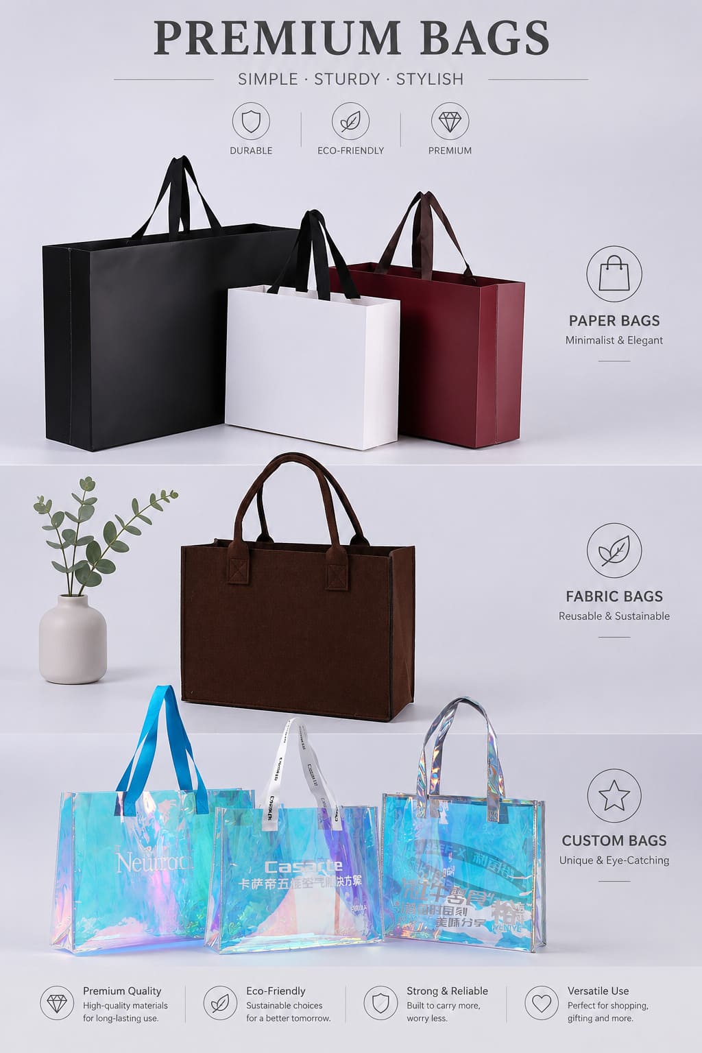Luxury boutique premium gift shopping bags