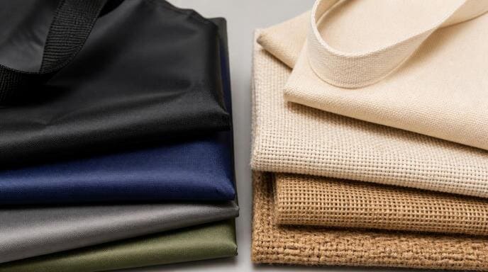 Comparison of nylon fabric and natural bag materials